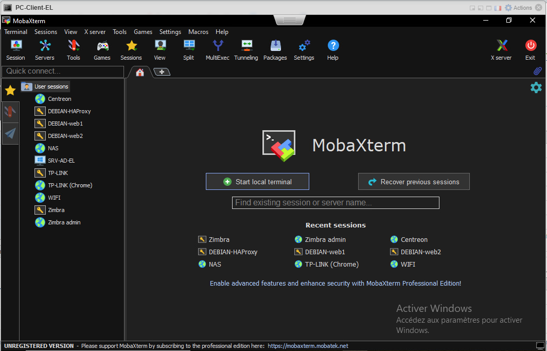 MobaXterm sessions
